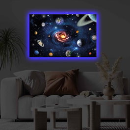 Wallity Lienzo Decorativo Iluminado con LED Multicolor 45 x 70 cm